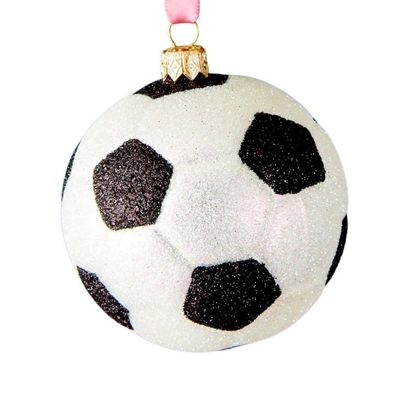Sparkling Soccer Ball Christmas Ornament - Picture 1 of 2